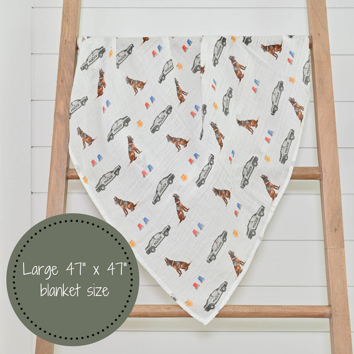 Policeman Baby Muslin Swaddle Blanket