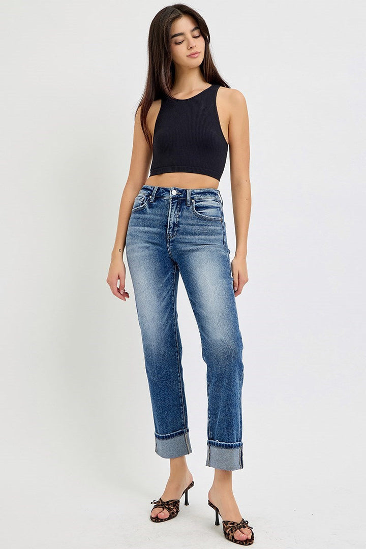 TUMMY CONTROL ▪️RISEN ▪️ HIGH RISE CROP STRAIGHT JEANS
