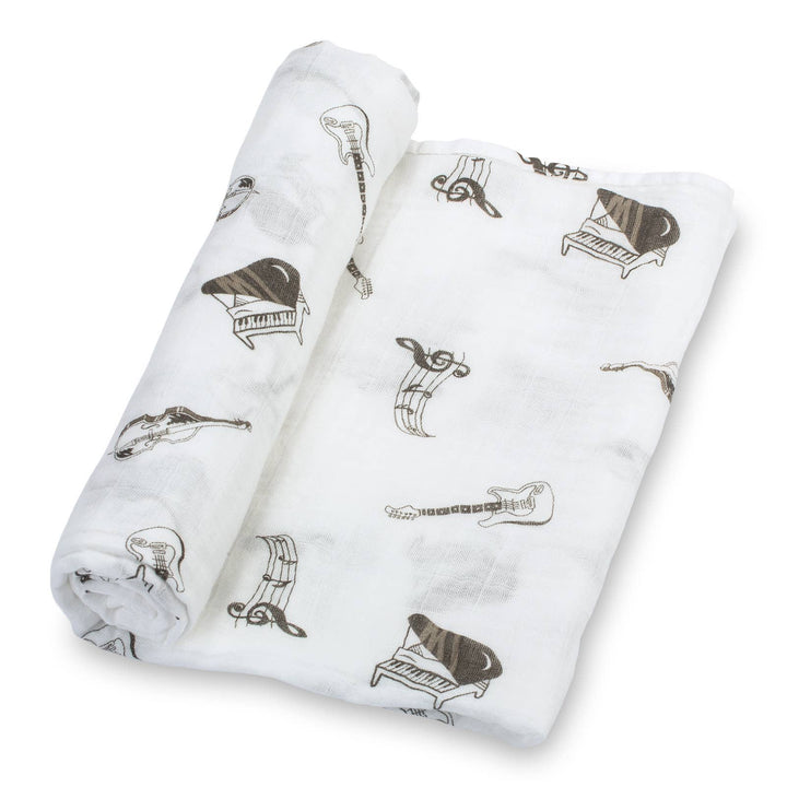 Music Muslin Swaddle Baby Blanket