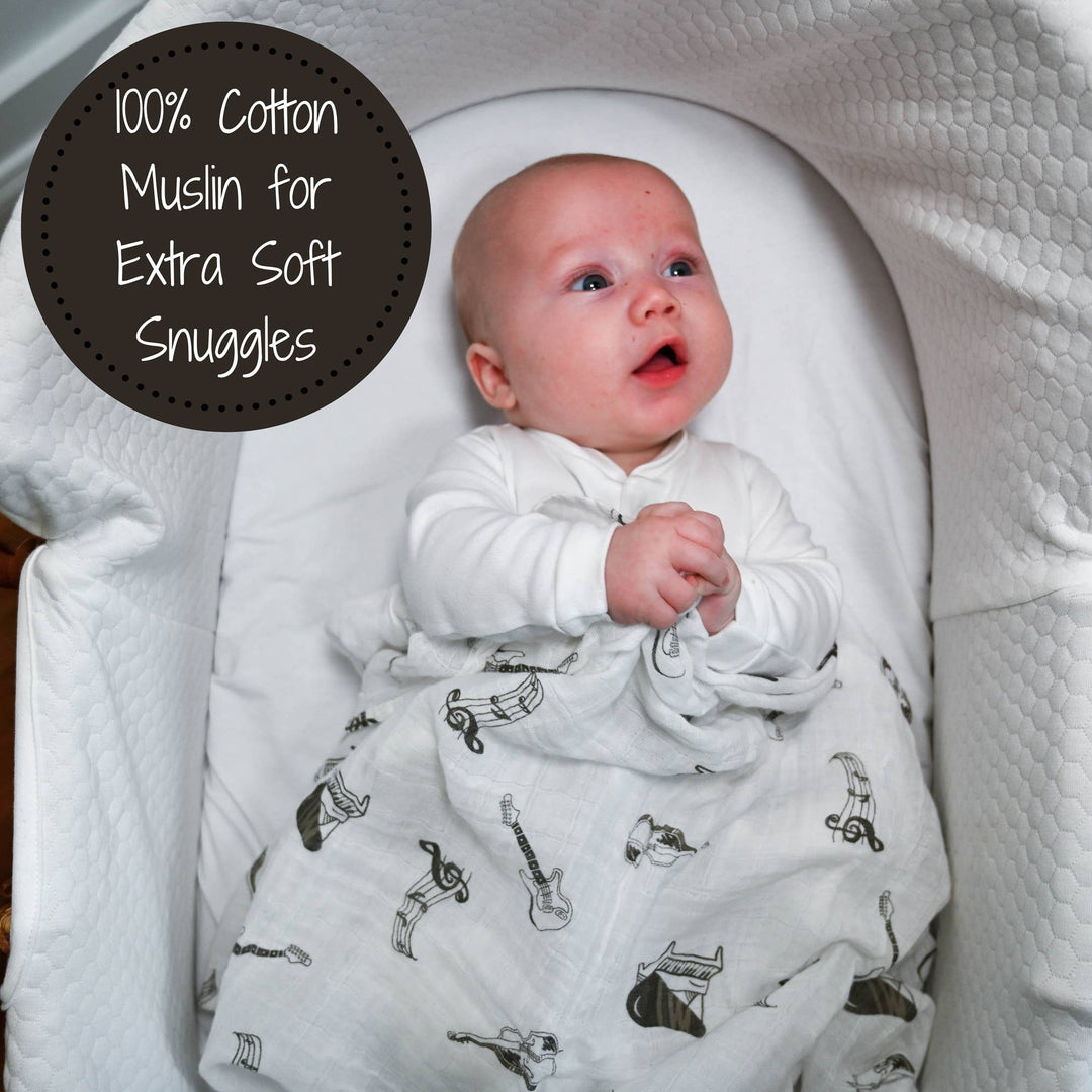Music Muslin Swaddle Baby Blanket