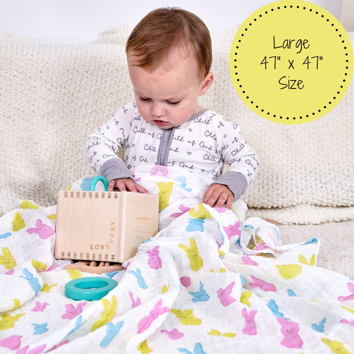Easter Peeps Muslin Swaddle Baby Blanket