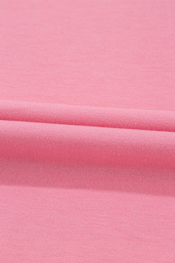 Rose Blossom Half Sleeve Raw Seam High Low Side Split Top