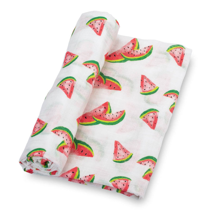 One In A Melon -Watermelon Muslin Swaddle Baby Blanket