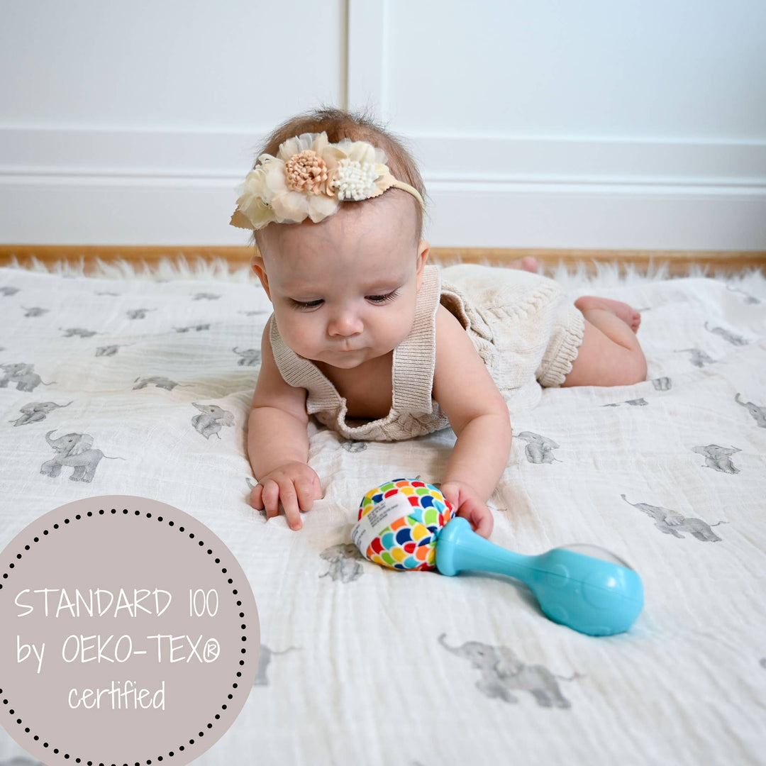 Baby Elephant Muslin Swaddle Baby Blanket