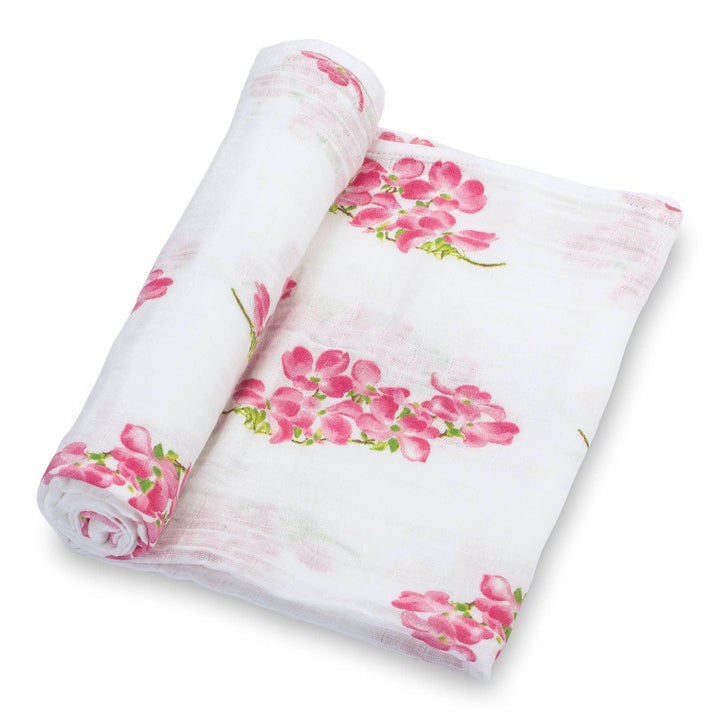 Dogwoods In Bloom Muslin Swaddle Baby Blanket