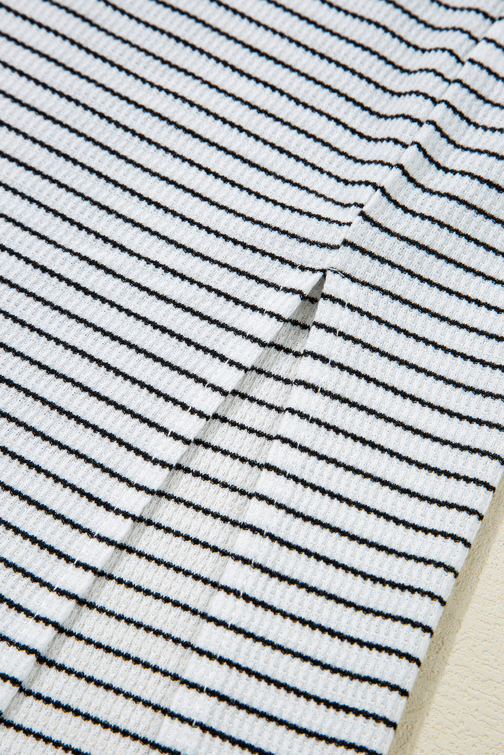 Black Stripe Sleeveless Criss Cross Peek A Boo Back Fitted Mid Length Dress