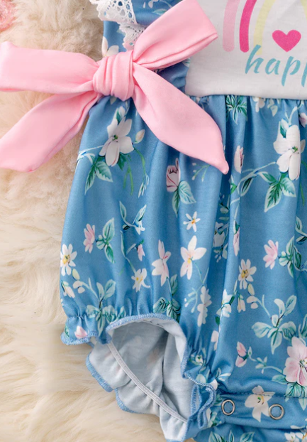 Happy Rainbow Flutter Romper