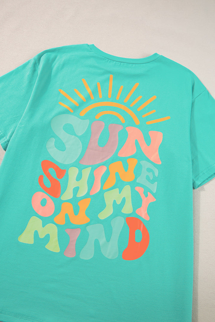 Aqua SUNSHINE ON MY MIND Graphic Tee
