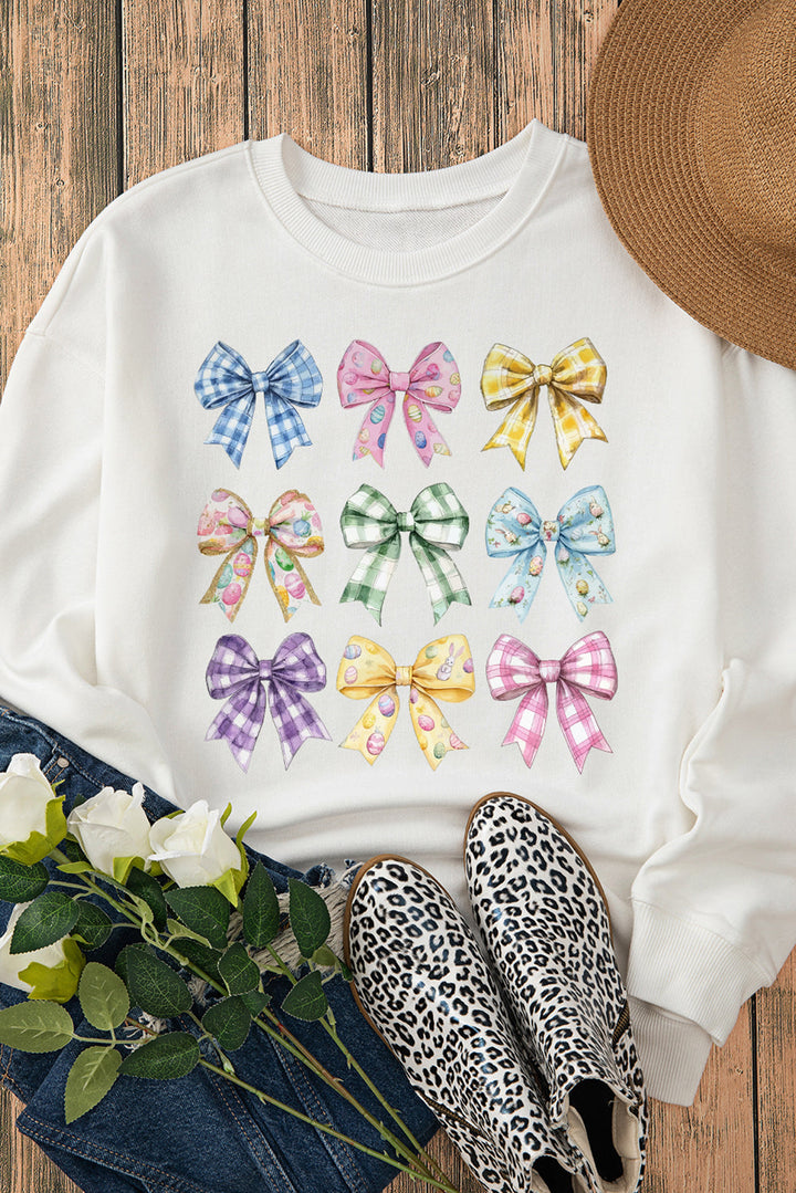 White Easter Bows Crewneck Sweatshirt